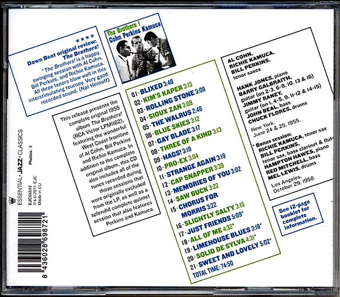 Al Cohn, Bill Perkins, Richie Kamuca - The Brothers!
