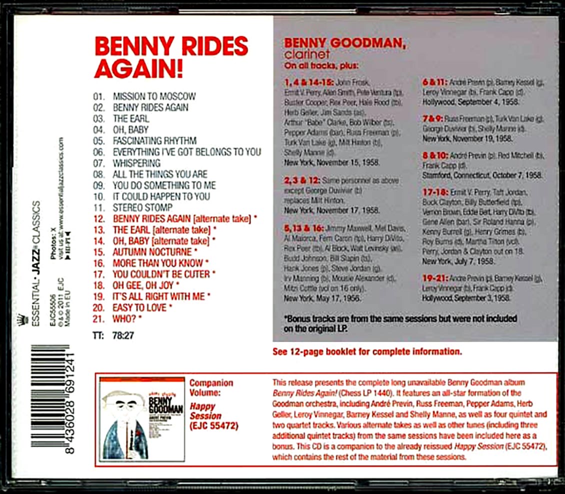 Benny Goodman Quintet & Orchestra - Benny Rides Again!