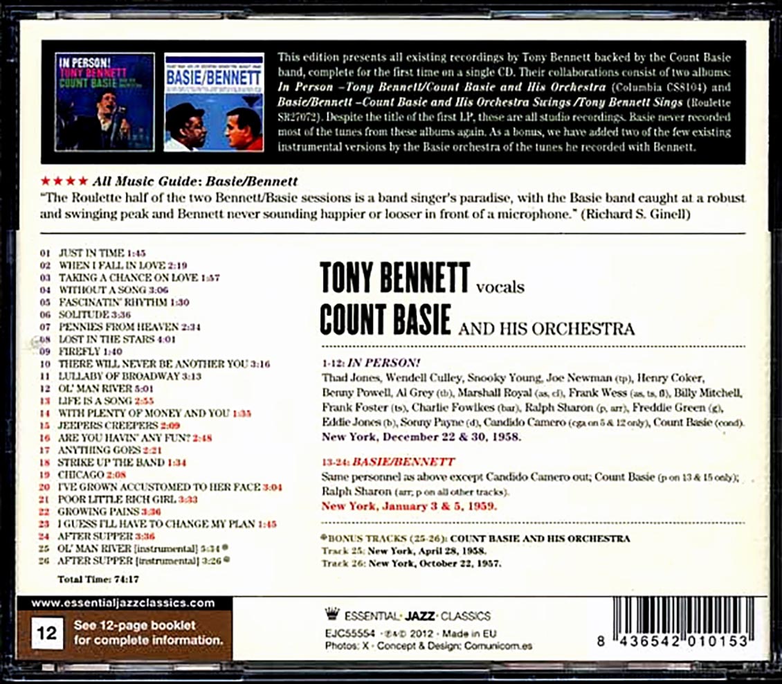 Tony Bennett, Count Basie - The Complete Recordings: In Person + Count Basie & His Orchestra Swings And Tony Bennett Sings