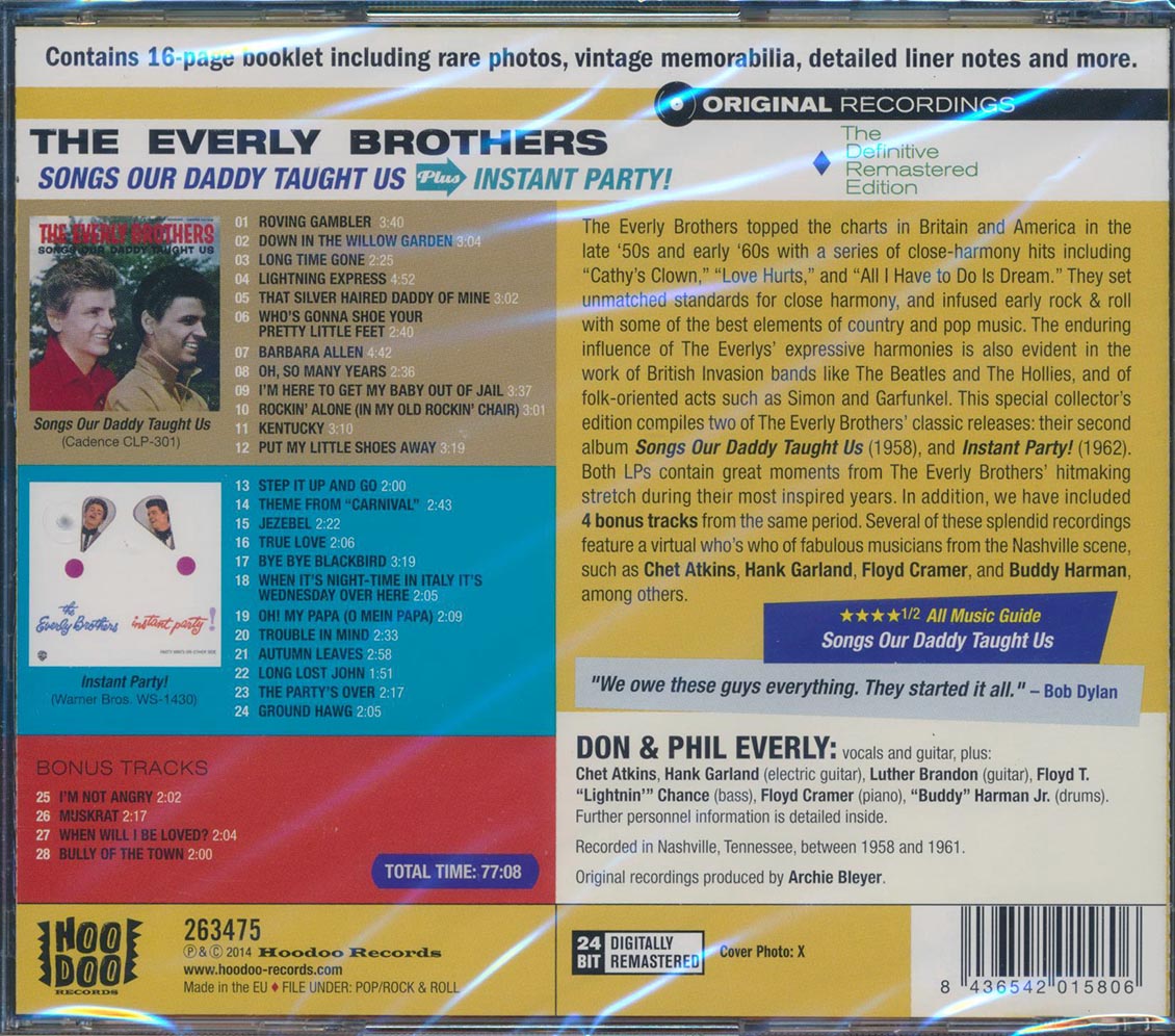 The Everly Brothers - Songs Our Daddy Taught Us + Instant Party! (2 albums on 1 CD) (28 tracks) (+ 5 bonus tracks) (incl. 16-page booklet) (remastered) (24-bit maste