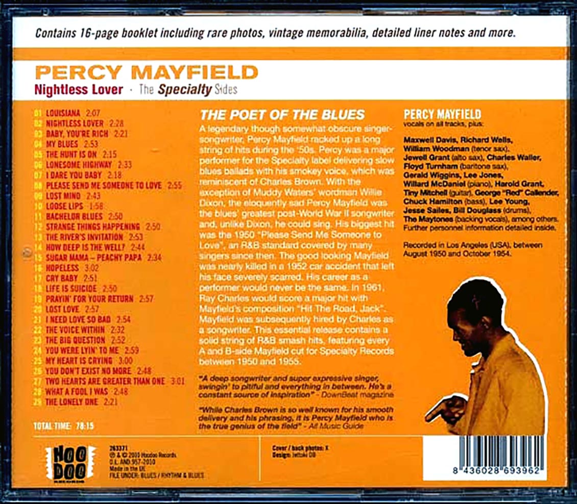 Percy Mayfield - Nightless Lover: The Specialty Sides