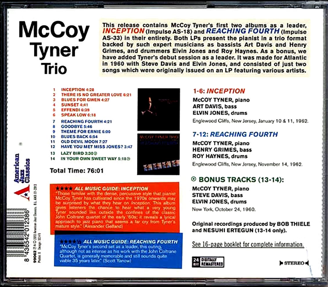 The McCoy Tyner Trio - Inception + Reaching Fourth