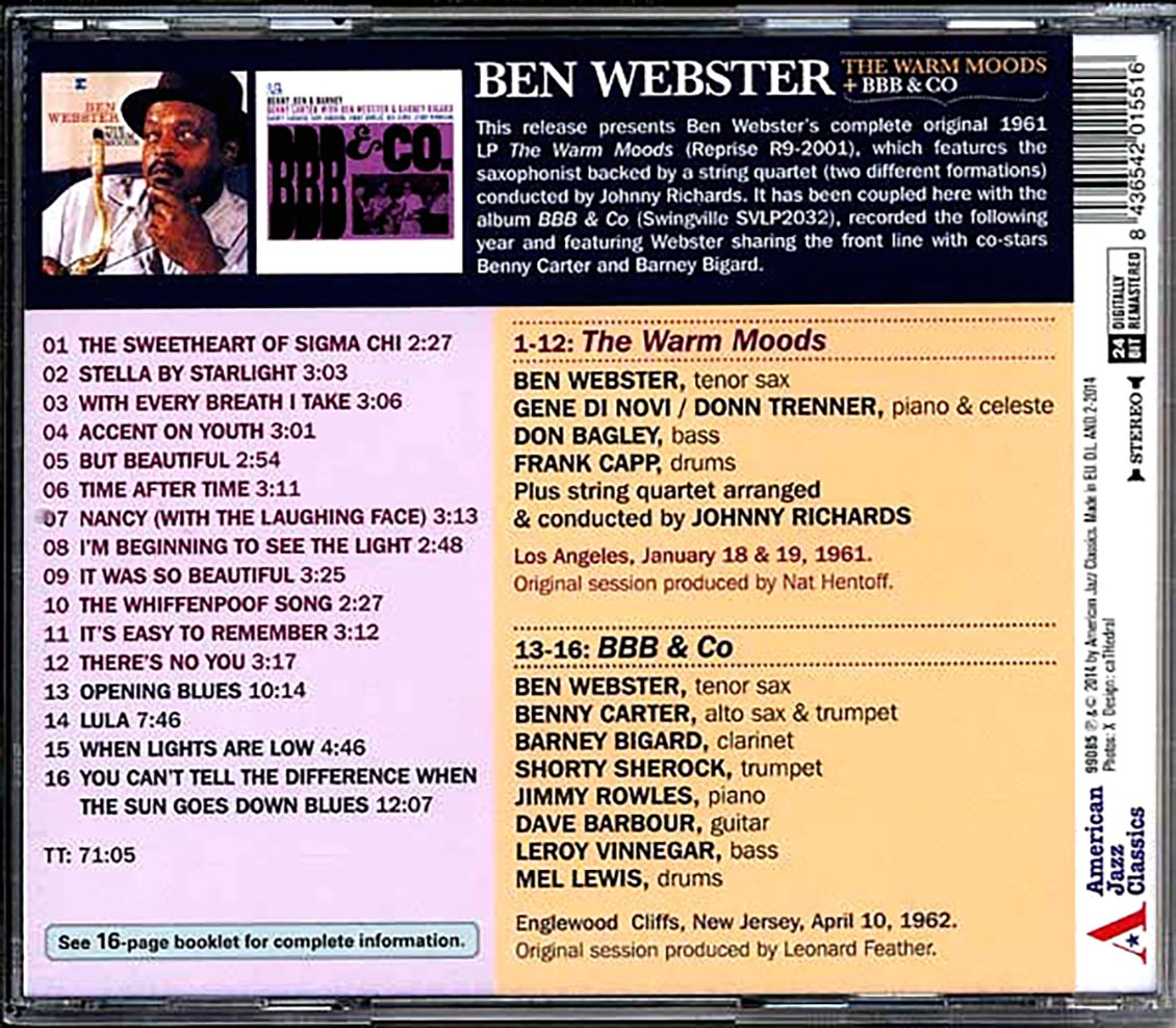 Ben Webster - The Warm Moods + BBB & Co