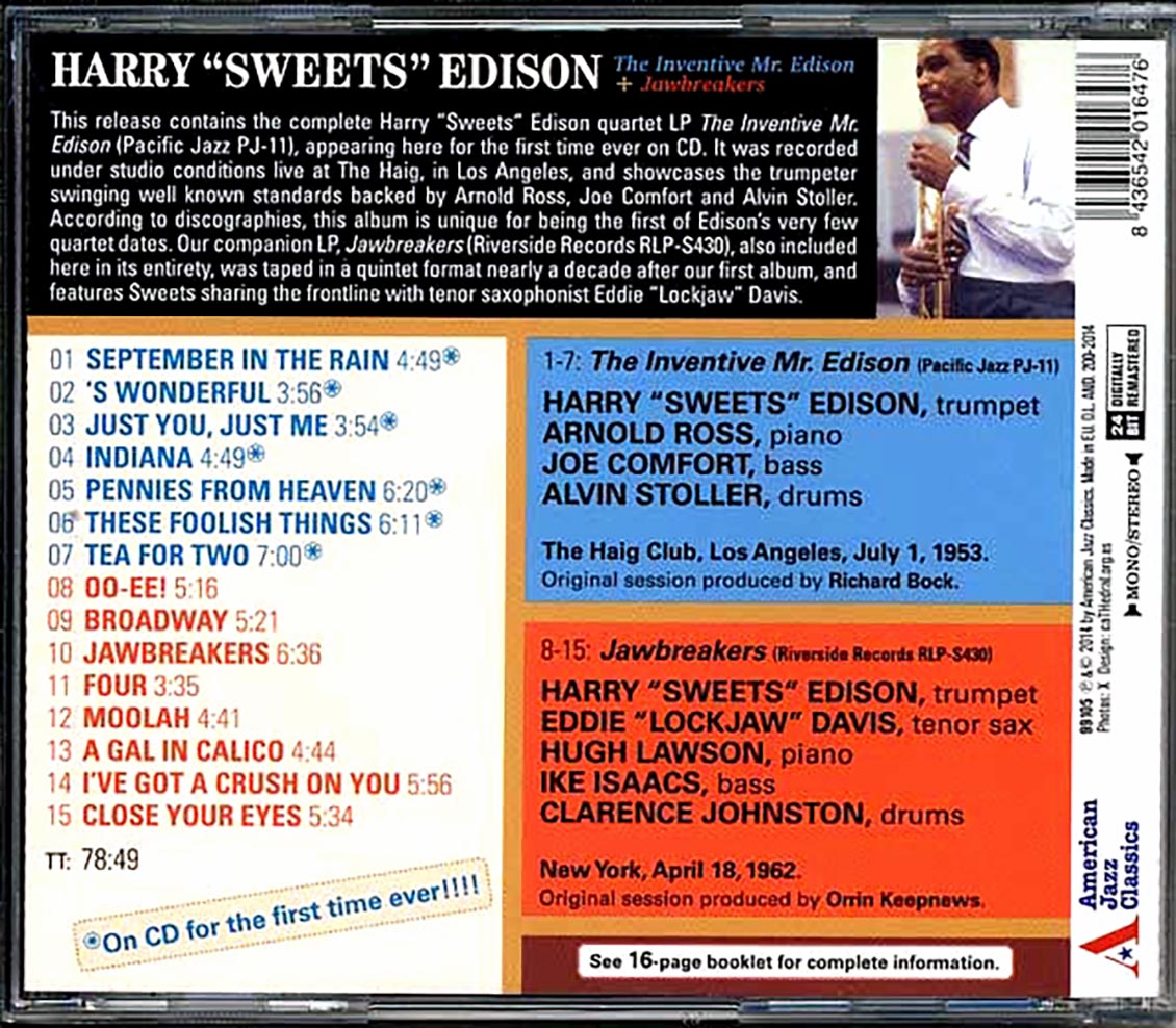 Harry Sweets Edison - The Inventive Mr. Edison + Jawbreakers