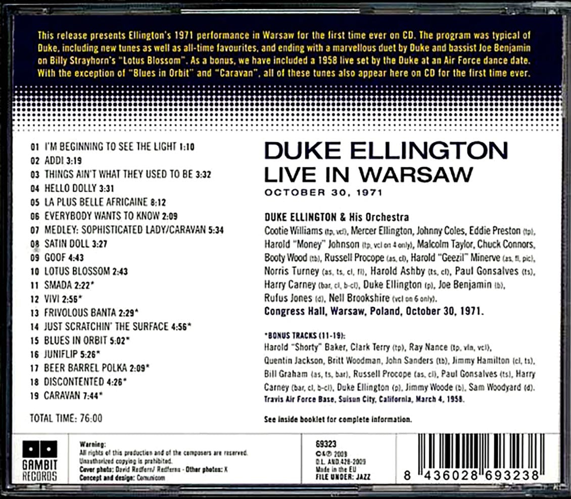 Duke Ellington - Live In Warsaw, October 30, 1971