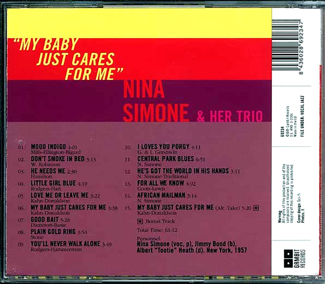 Nina Simone & Her Trio - My Baby Just Cares For Me