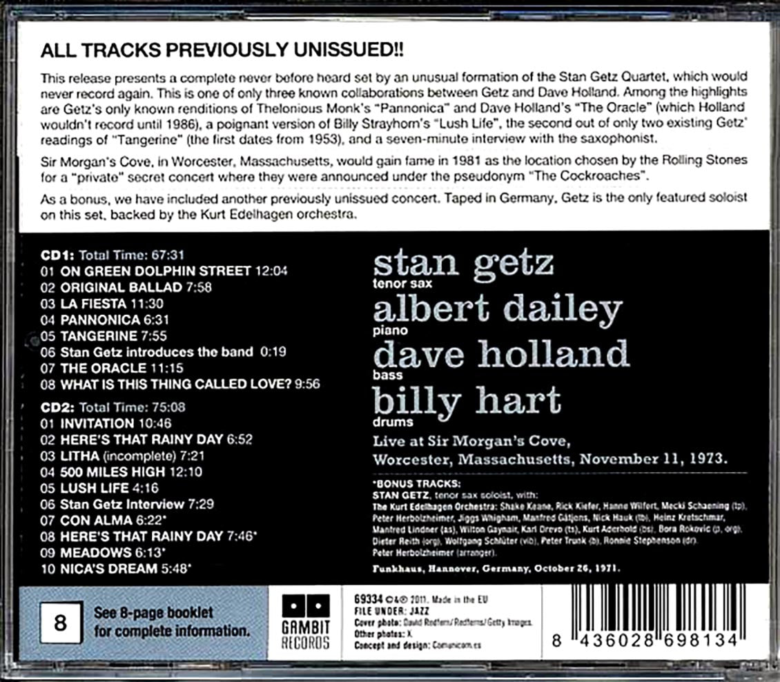 The Stan Getz Quartet - Live At Sir Morgan's Cove 1973 (2xCD)
