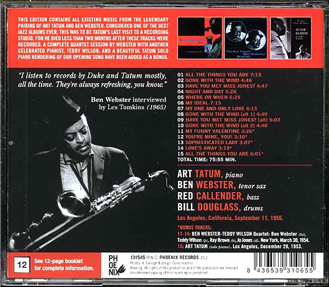 The Art Tatum & Ben Webster Quartet - The Art Tatum & Ben Webster Quartet