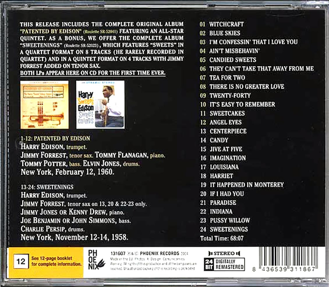 The Harry Sweets Edison Quintet - Patented By Edison + Sweetenings