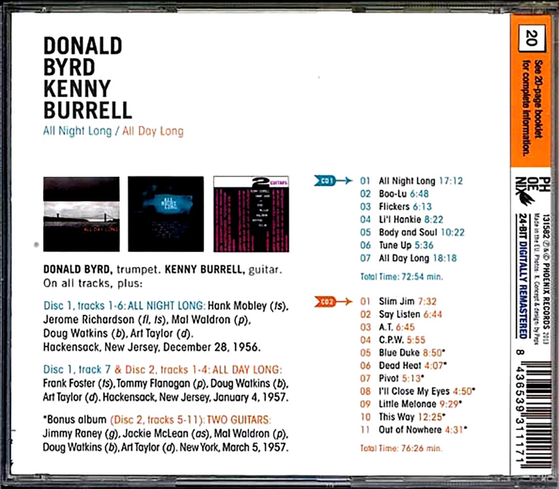 Donald Byrd, Kenny Burrell - All Night Long + All Day Long (2xCD)