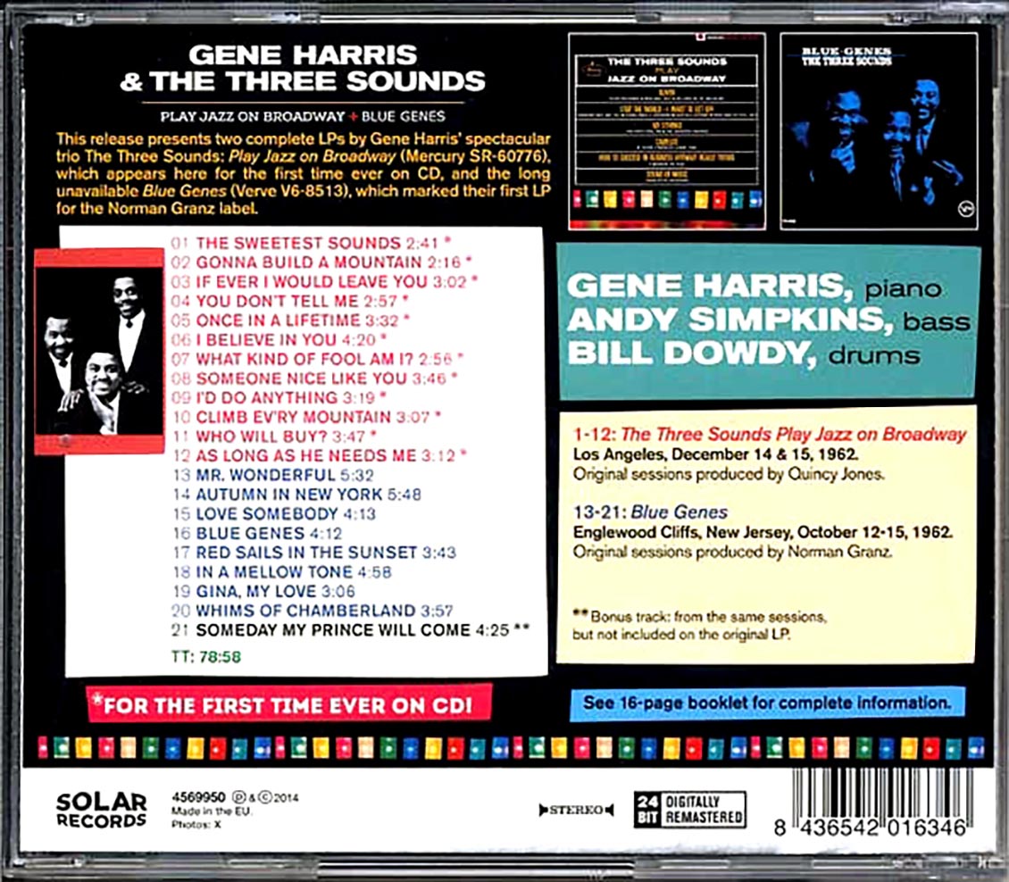 Gene Harris & The Three Sounds - Play Jazz On Broadway + Blue Genes
