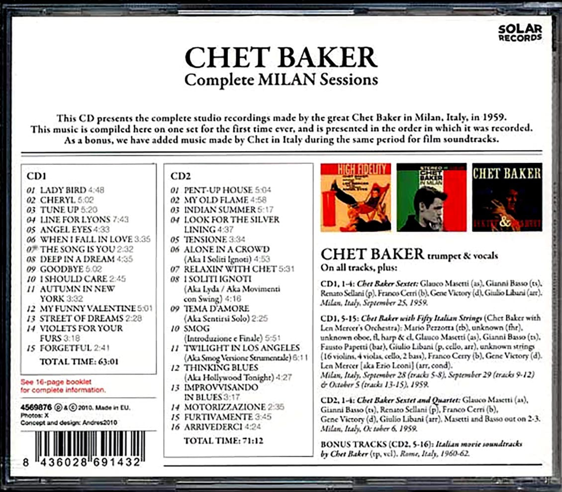 Chet Baker - Complete Milan Sessions (2xCD)