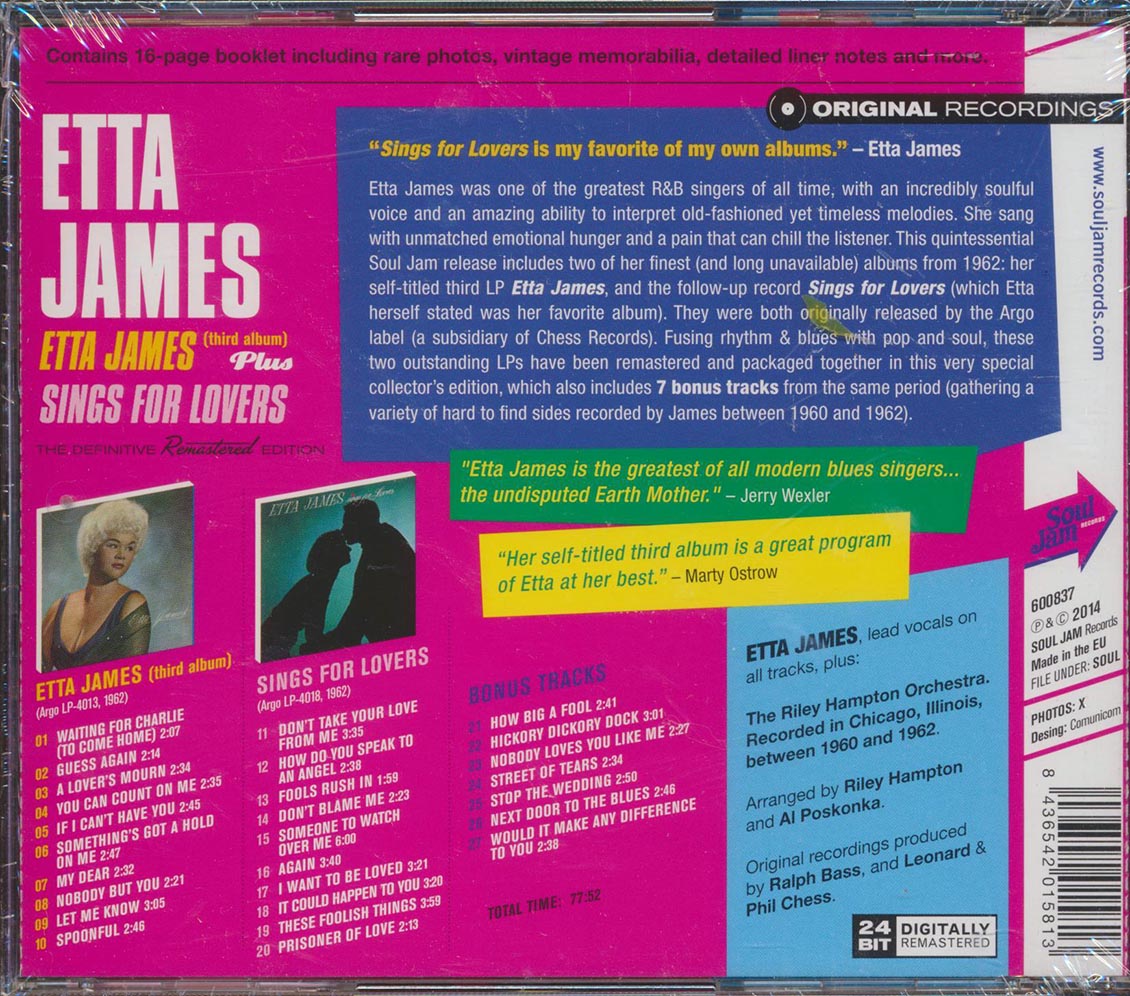 Etta James - Etta James + Sings For Lovers