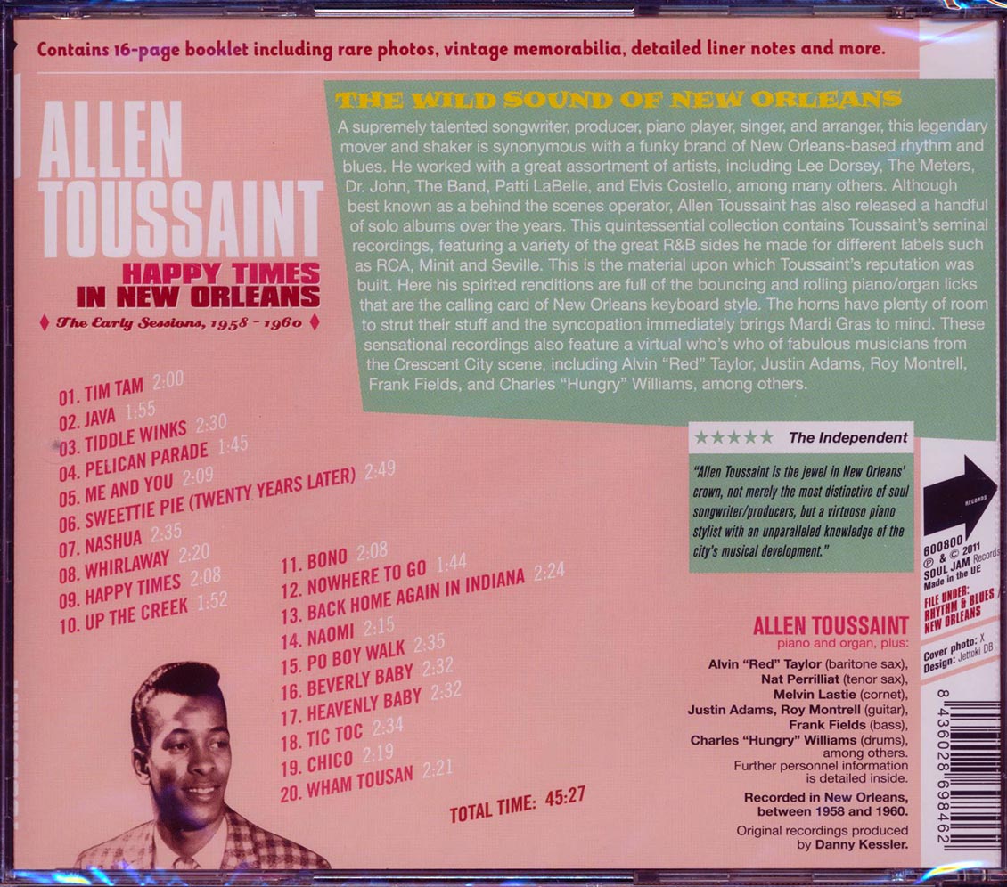 Allen Toussaint - Happy Times In New Orleans: The Early Sessions,1958-1960