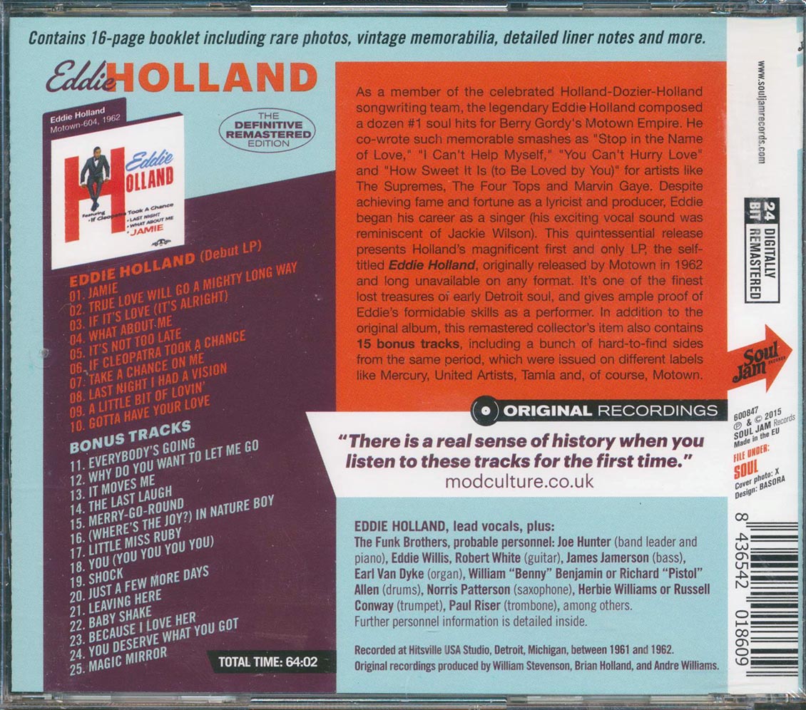 Eddie Holland - The Definitive Remastered Edition (incl. large booklet) (remastered)