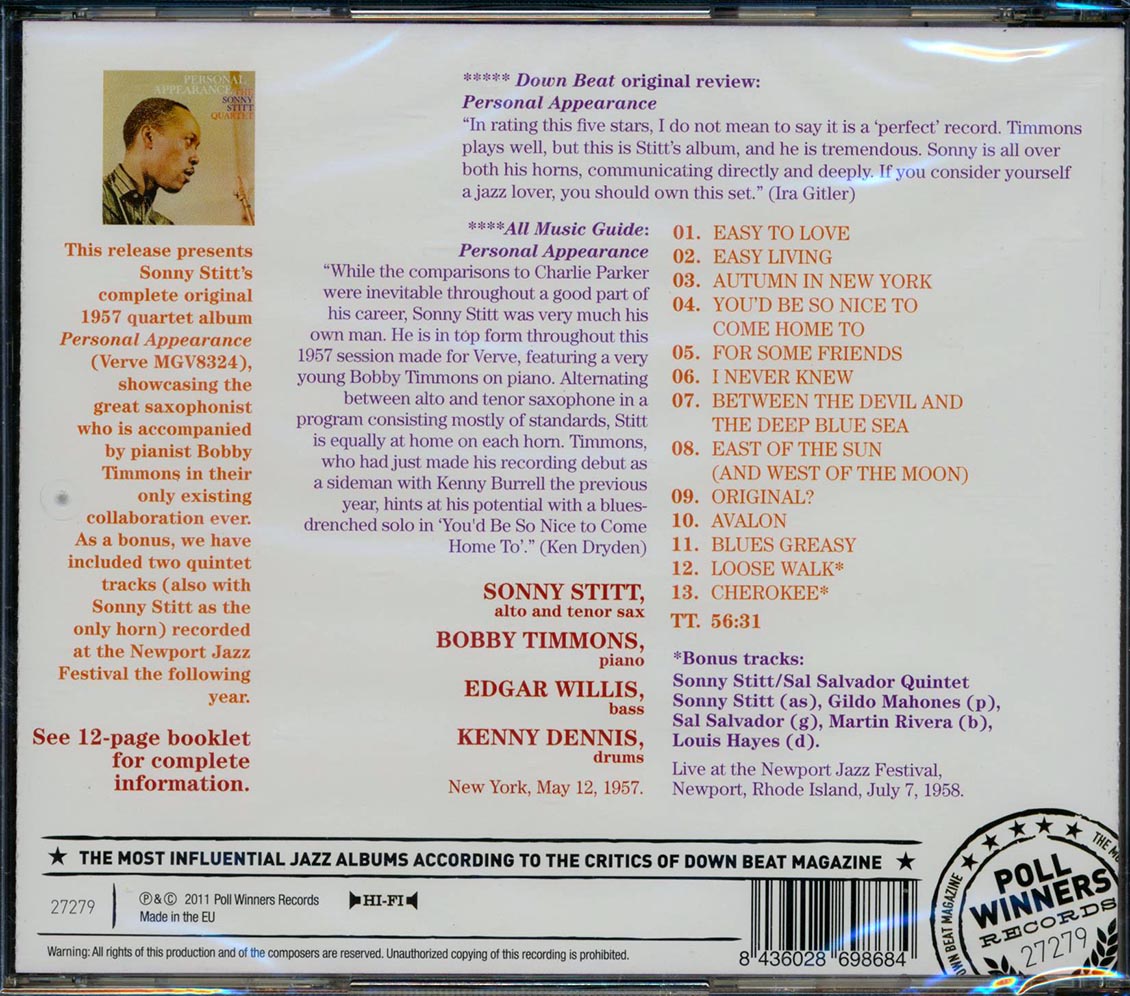 The Sonny Stitt Quartet - Personal Appearance