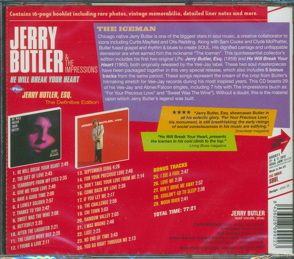 Jerry Butler - He Will Break Your Heart + Jerry Butler, Esq.