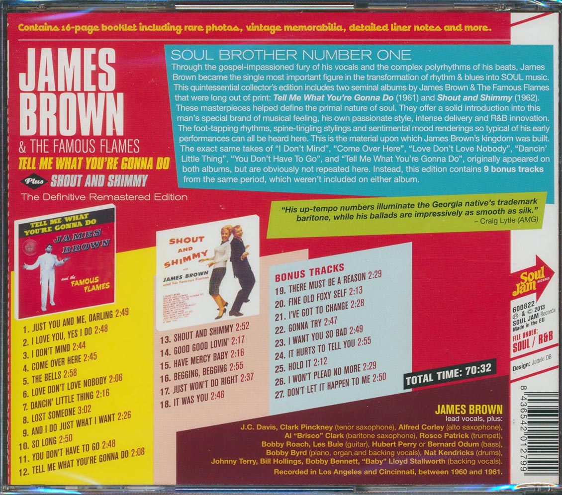 James Brown - Tell Me What You're Gonna Do + Shout And Shimmy