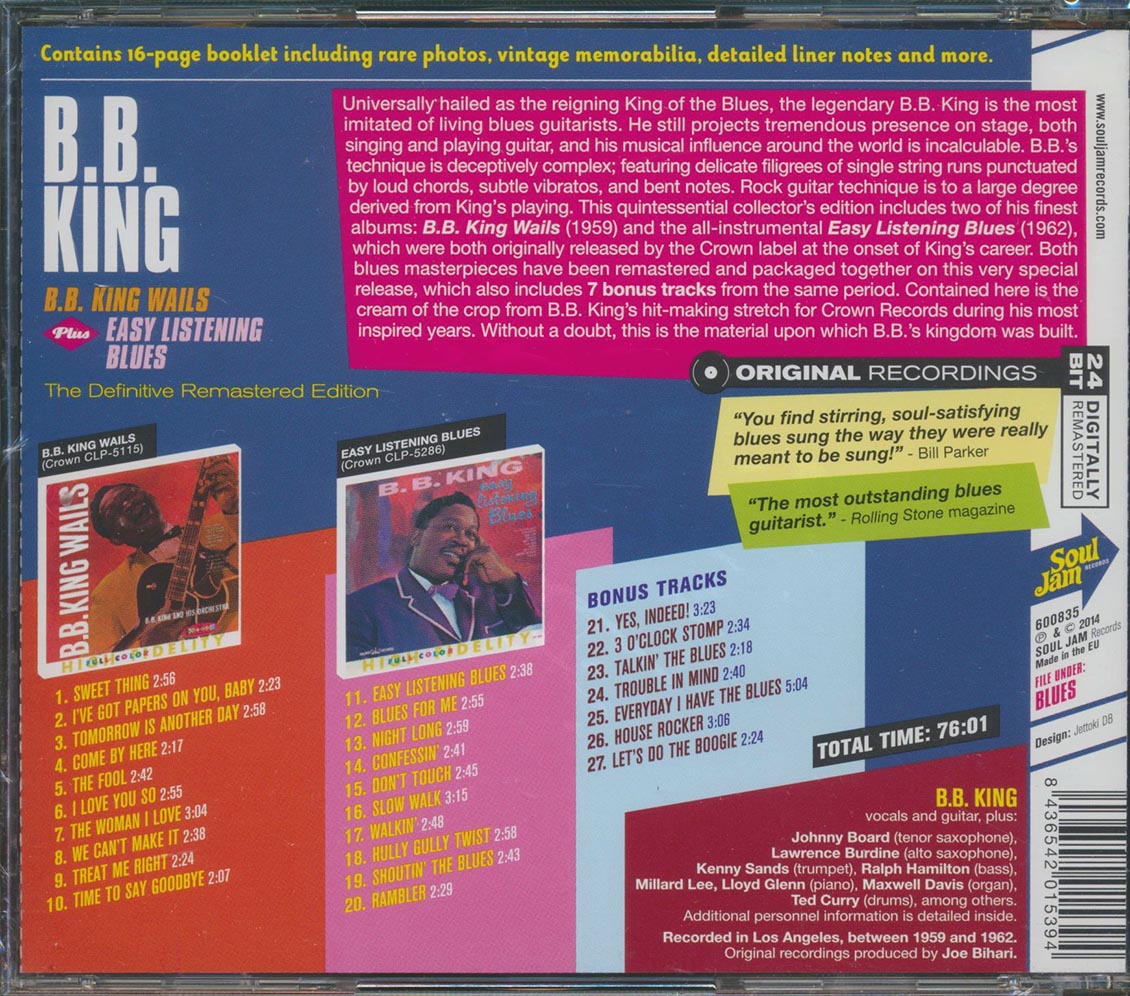 BB King - BB King Wails + Easy Listening Blues