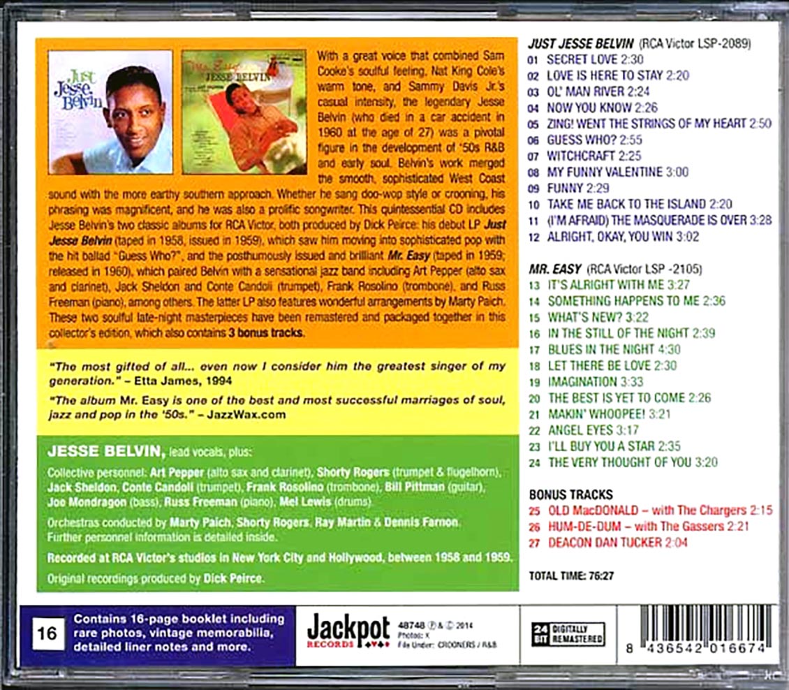 Jesse Belvin - Just Jesse Belvin + Mr. Easy