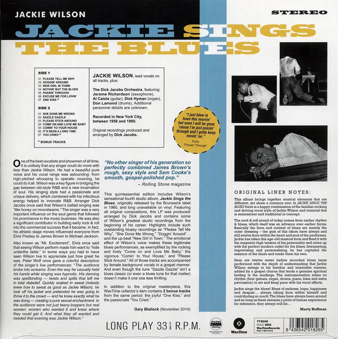 Jackie Wilson - Jackie Sings The Blues (180g)