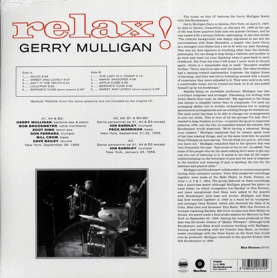 Gerry Mulligan - Relax! (incl. mp3) (180g)