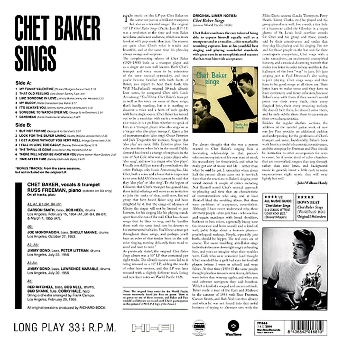 Chet Baker - Sings (incl. mp3) (180g)
