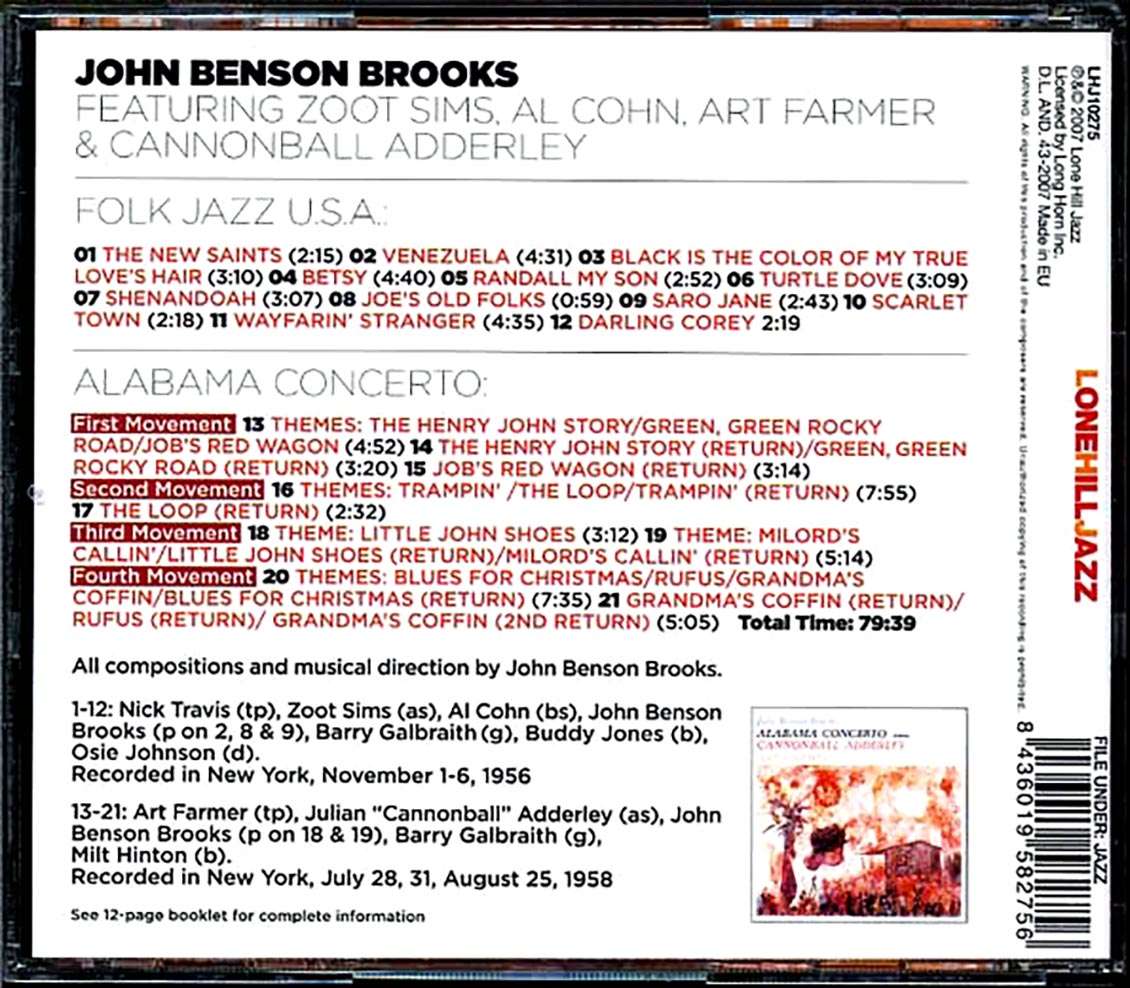 John Benson Brooks - Folk Jazz USA + Alabma Concerto