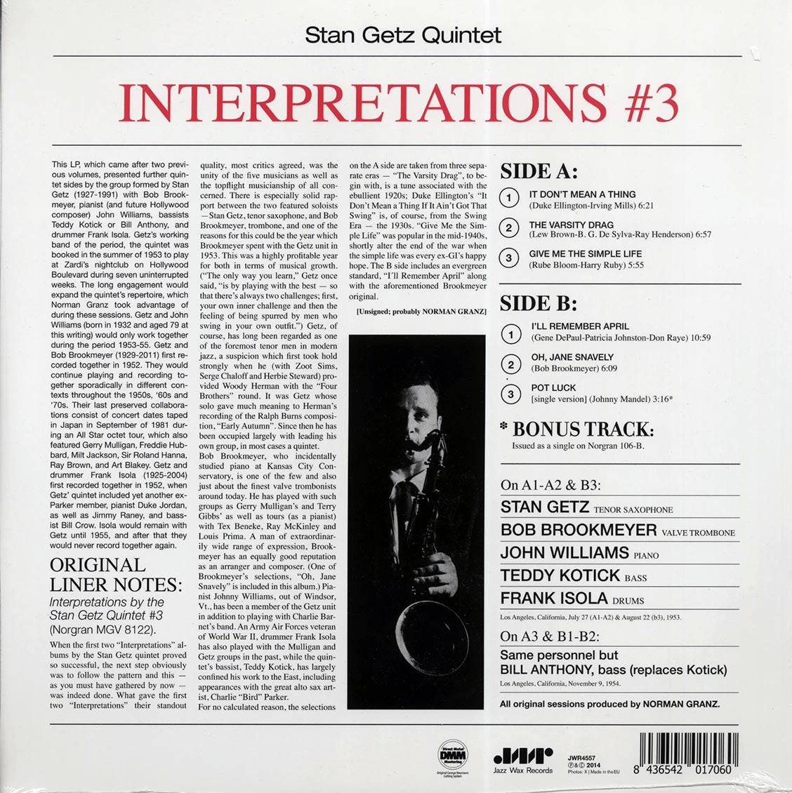 The Stan Getz Quintet - Interpretations #3 (incl. mp3) (180g)