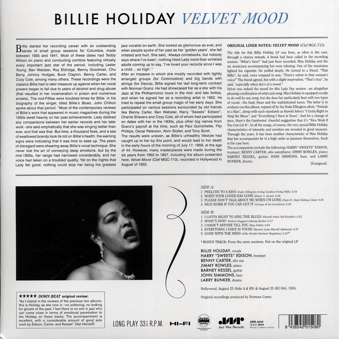 Billie Holiday - Velvet Mood (incl. mp3) (180g)