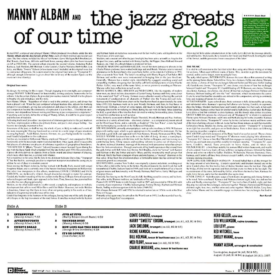 Manny Albam Jazz Greats & The Jazz Greats Of Our Time - Volume 2 (180g)