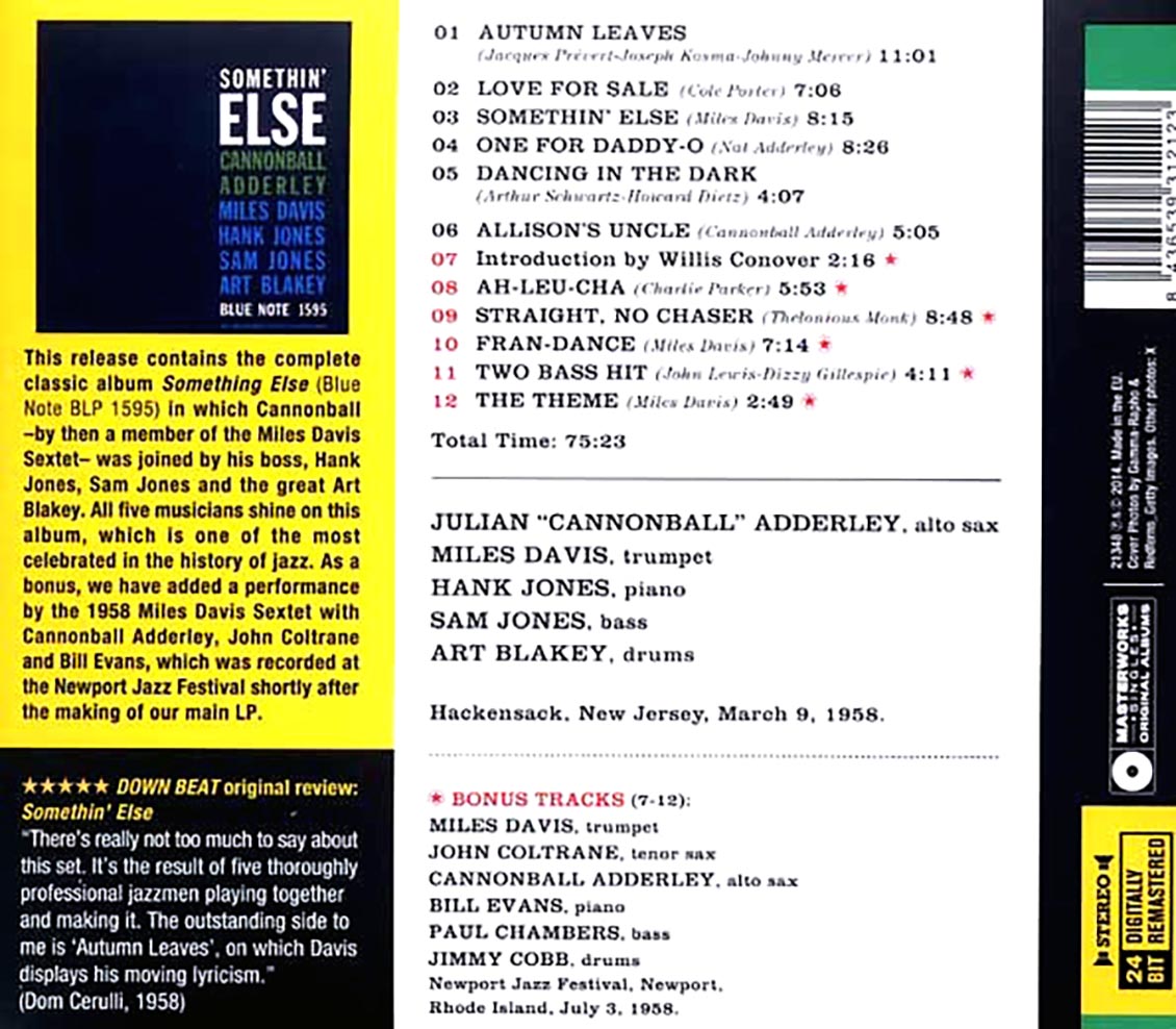 Cannonball Adderley, Miles Davis - Somethin' Else