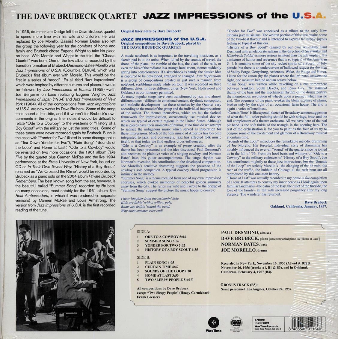 The Dave Brubeck Quartet - Jazz Impressions Of The USA (180g)