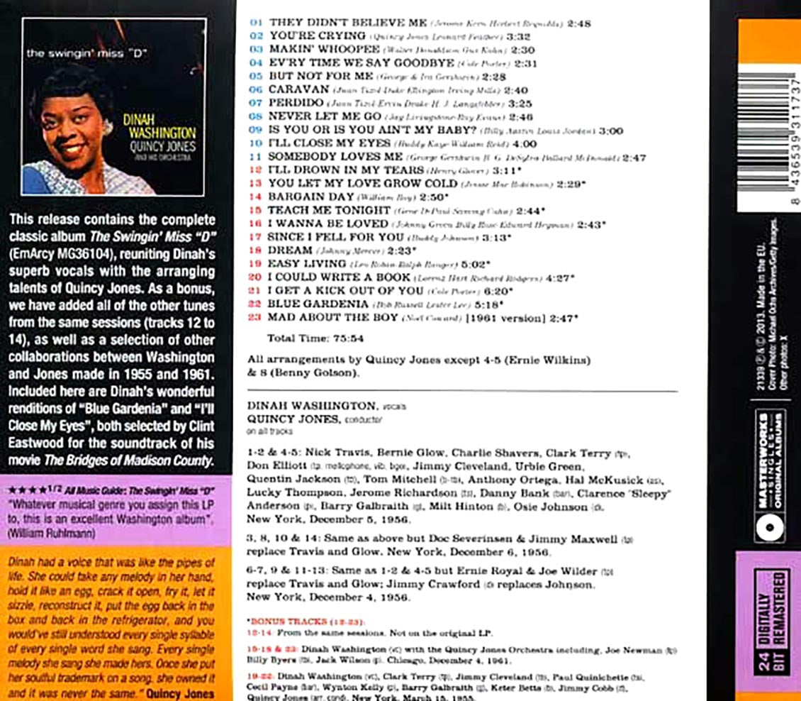 Dinah Washington - The Swingin' Miss D