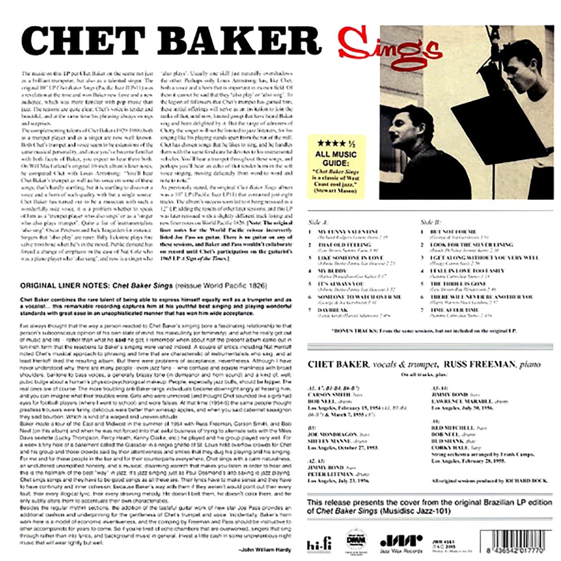 Chet Baker - Sings (incl. mp3) (180g)