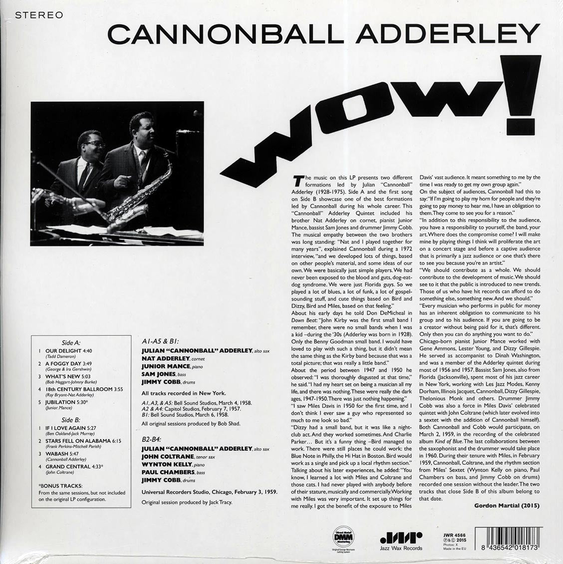 Cannonball Adderley - Wow! (incl. mp3) (180g)