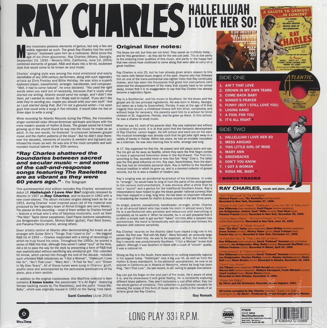 Ray Charles - Hallelujah I Love Her So! (incl. mp3) (180g)