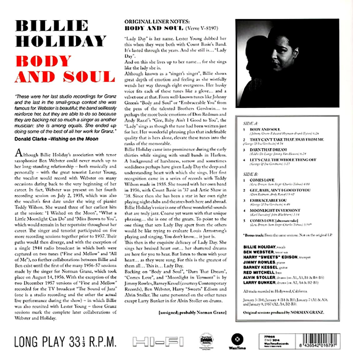 Billie Holiday - Body And Soul (incl. mp3) (180g)