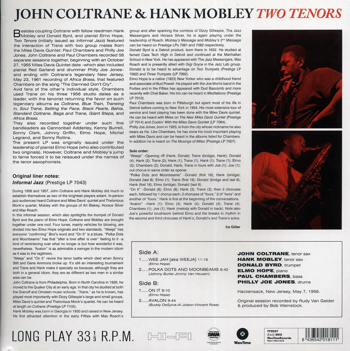 John Coltrane, Hank Mobley - Two Tenors (incl. mp3) (180g)