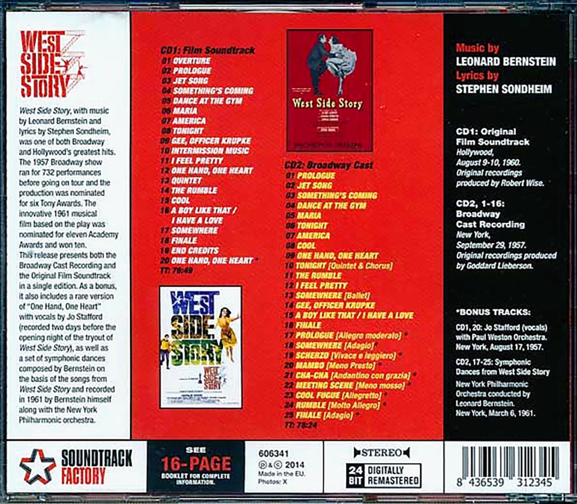 Leonard Bernstein - West Side Story: Original Motion Picture Soundtrack + Original Broadway Cast (2xCD)