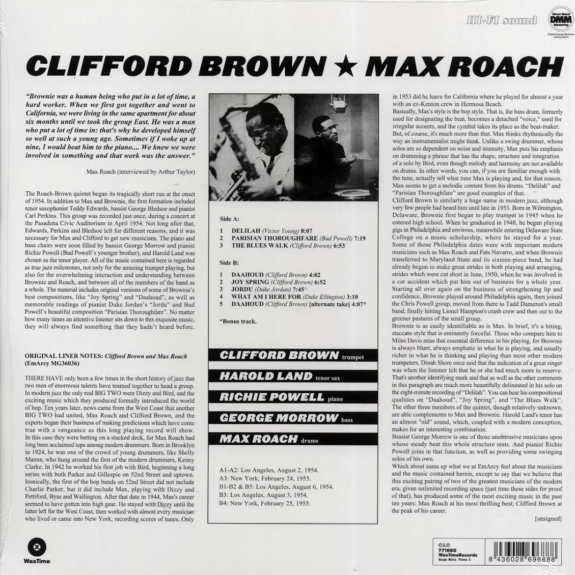 Clifford Brown, Max Roach - Clifford Brown & Max Roach (ltd. ed.) (180g) (remastered)