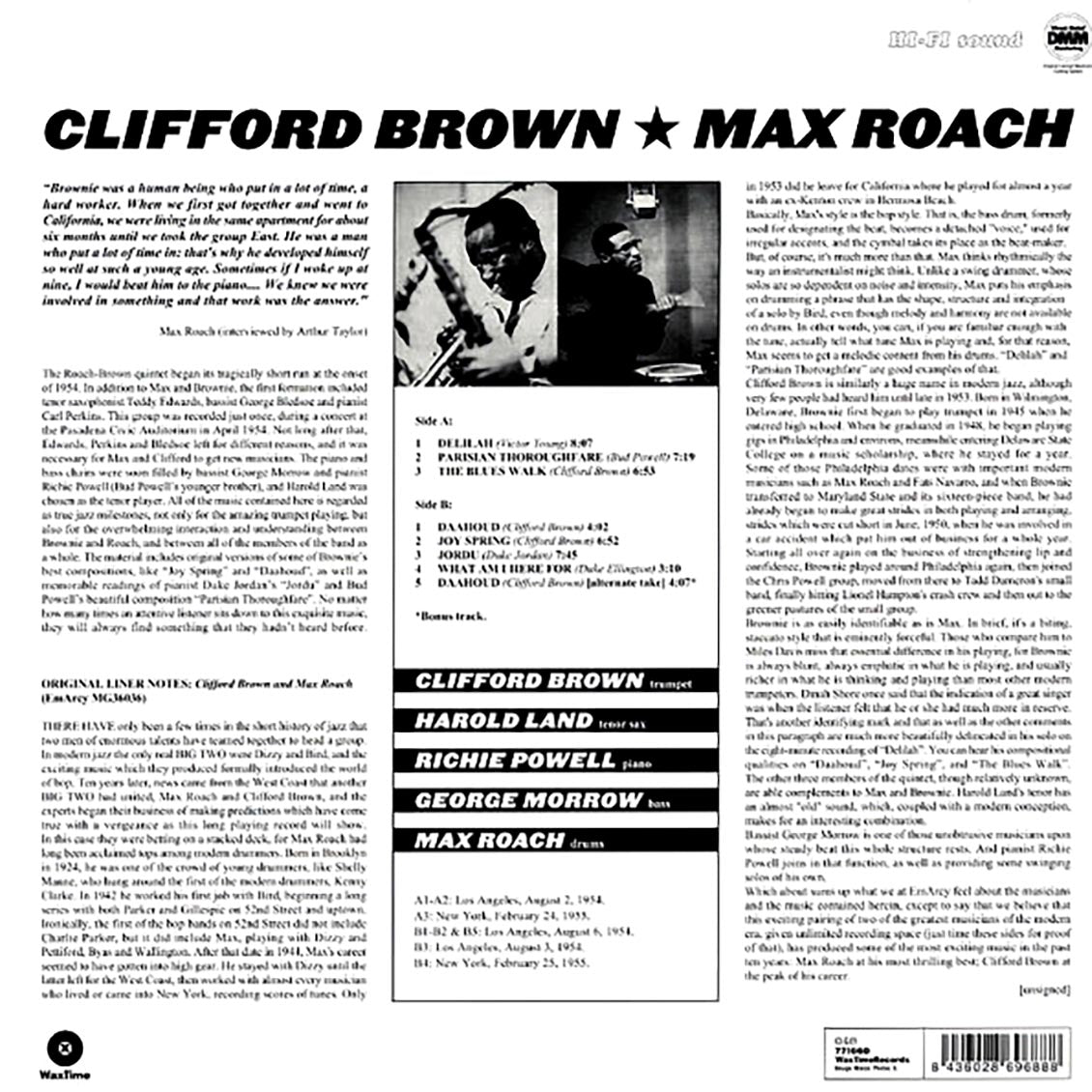 Clifford Brown, Max Roach - Clifford Brown & Max Roach (180g)