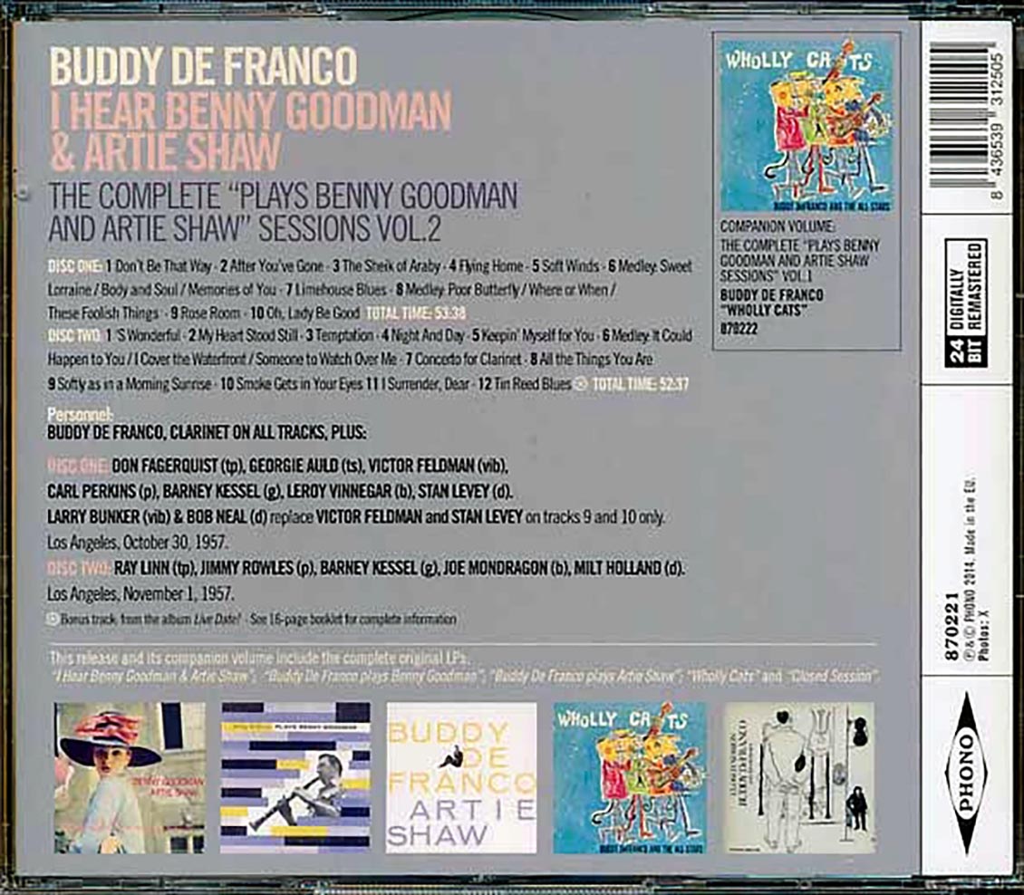 Buddy DeFranco - I Hear Benny Goodman & Artie Shaw (2xCD)