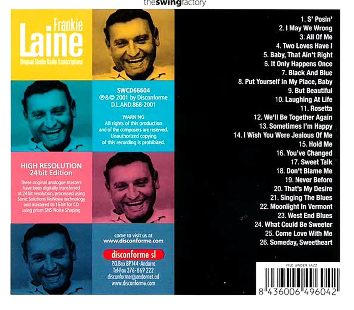 Frankie Laine - Original Studio Radio Transcriptions