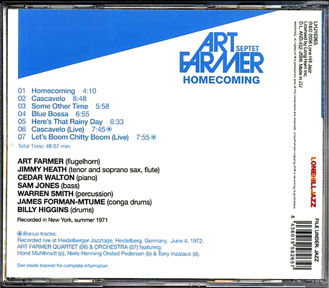 The Art Farmer Septet - Homecoming