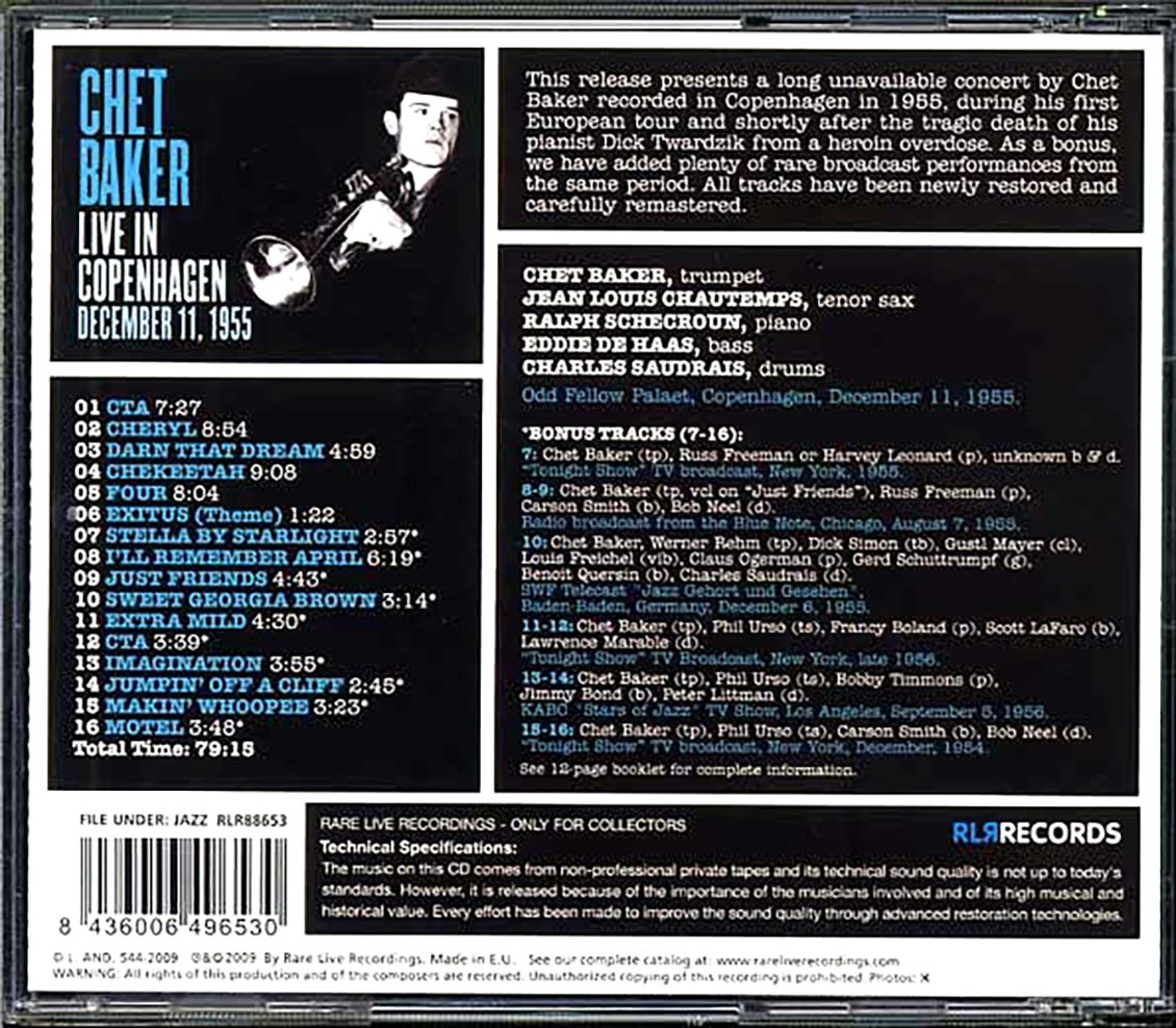 Chet Baker - Live In Copenhagen December 11, 1955