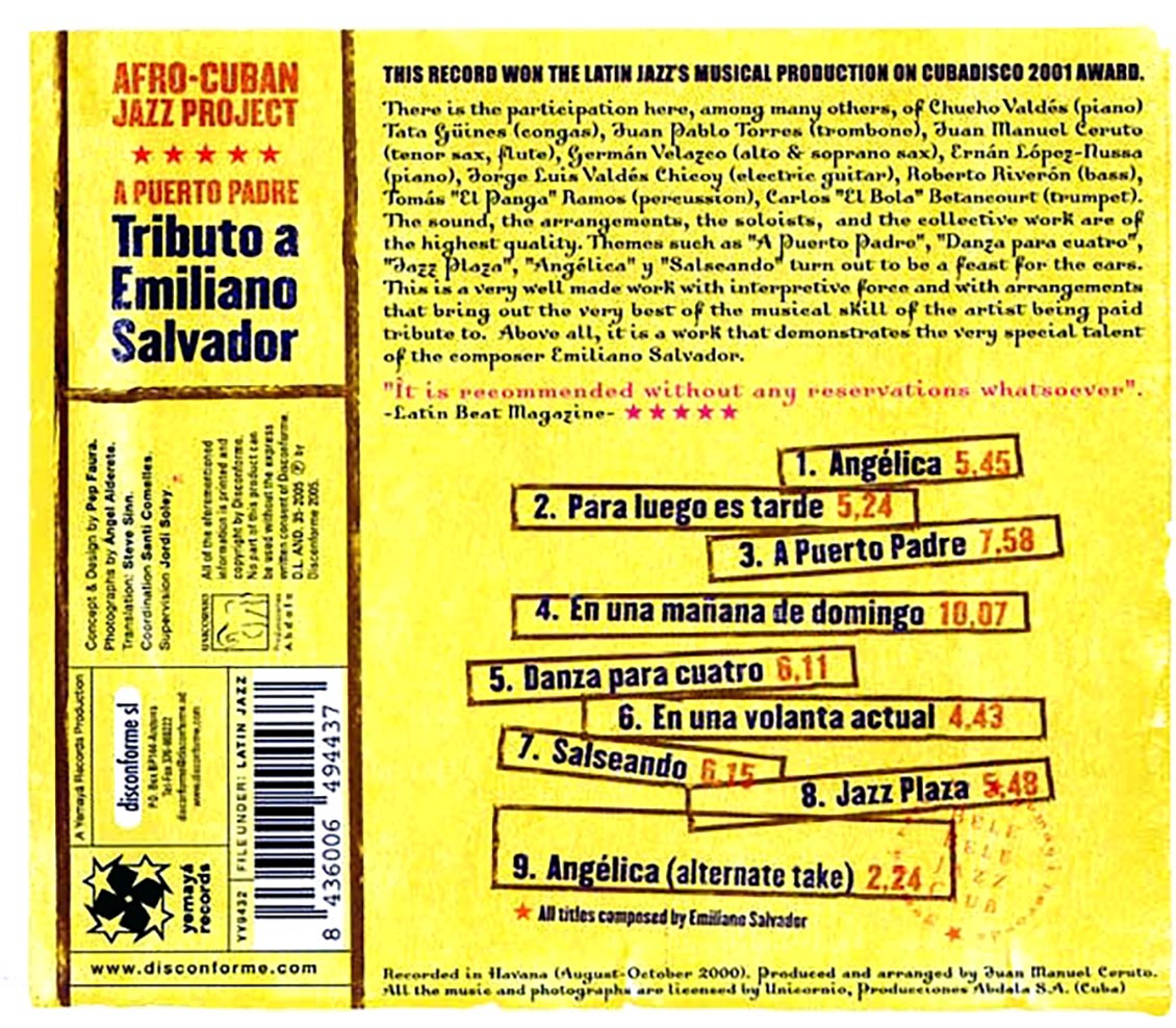 Afro-Cuban Jazz Project, Juan Manuel Ceruto - Tributo A Emiliano Salvador (A Puerto Padre)