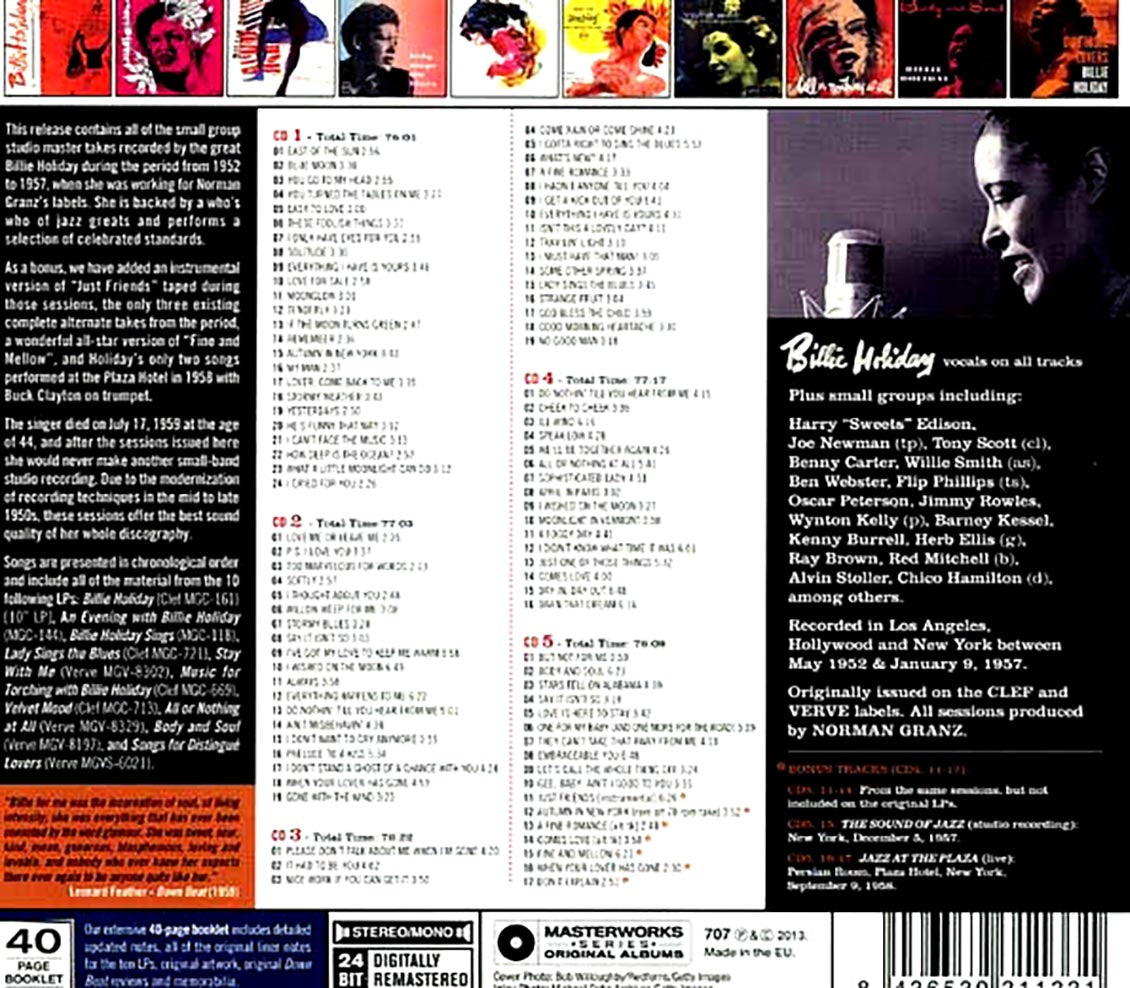 Billie Holiday - The Complete 1952-1957 Small Group Studio Sessions: Master Takes (5xCD)