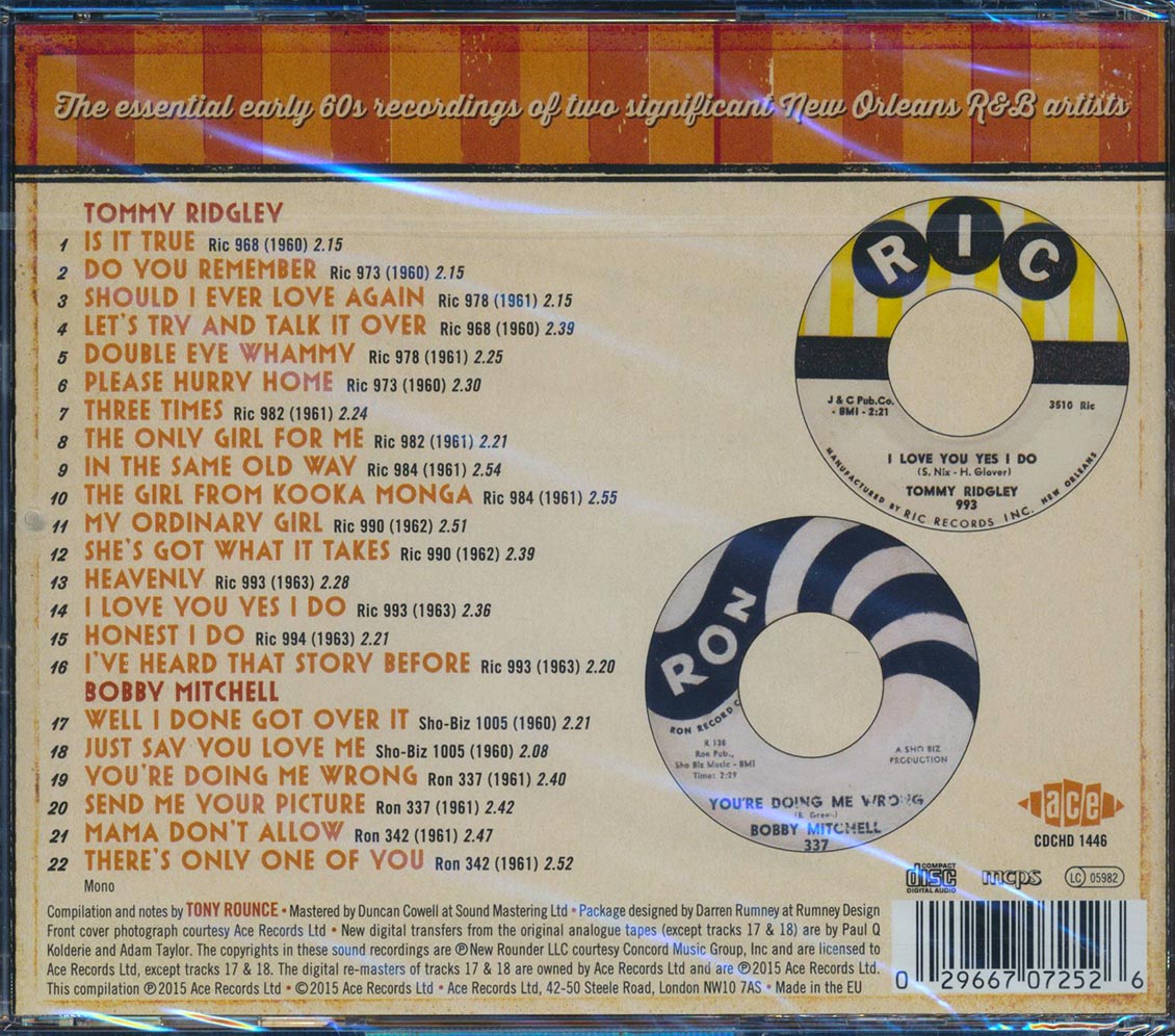 Tommy Ridgely, Bobby Mitchell - In The Same Old Way: The Complete Ric, Ron And Sho-Biz Recordings (22 tracks)