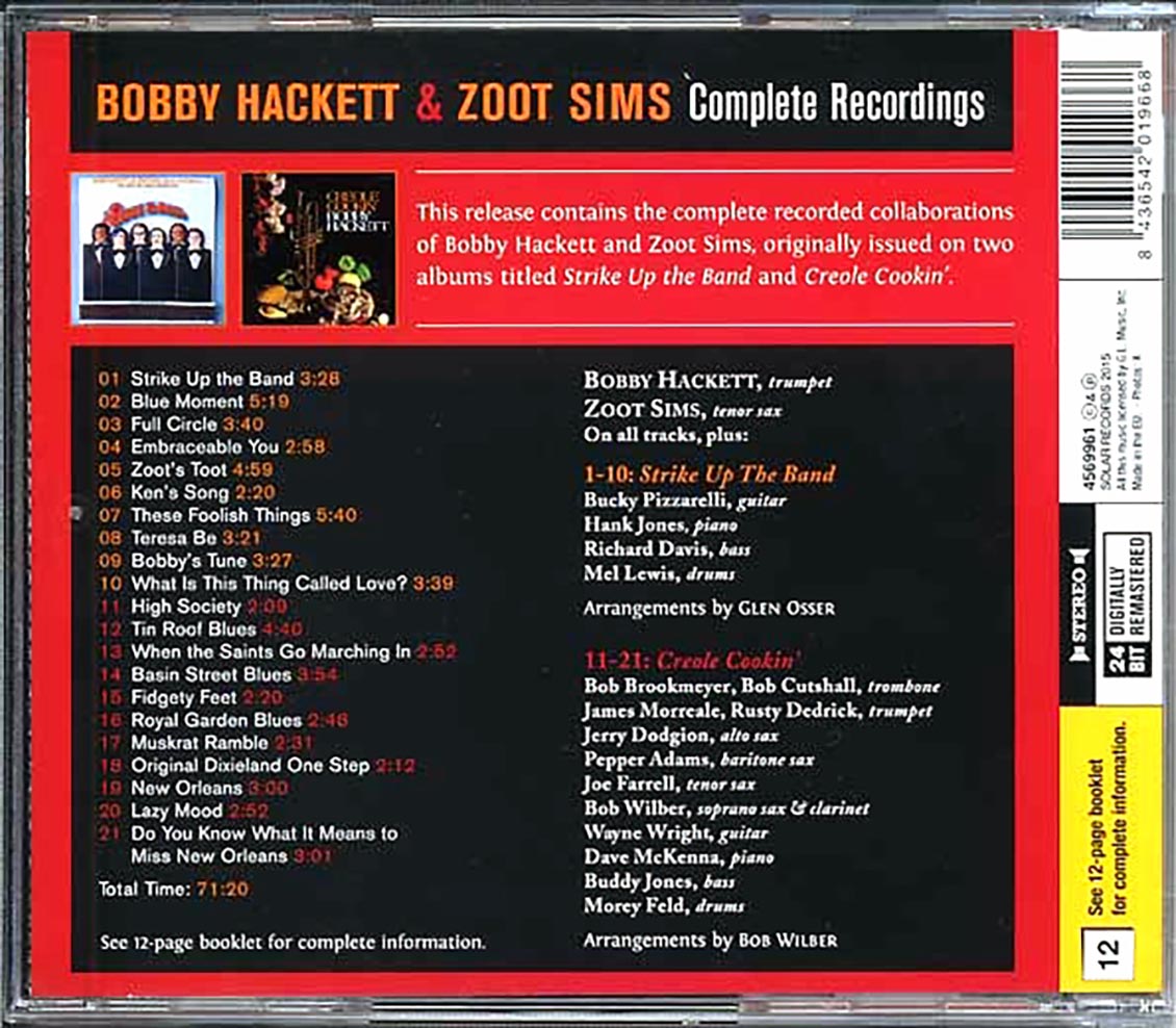 Bobby Hackett, Zoot Sims - Strike Up The Band + Creole Cookin': Complete Recordings (ltd. ed.)